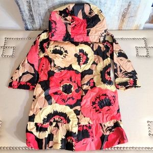 Baby Gap Pink Floral Fleece Lined Raincoat 5